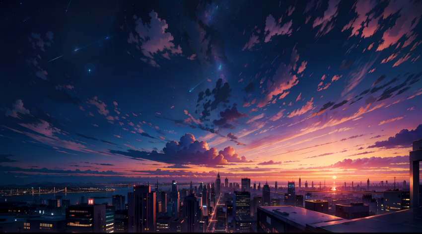 Majestic City Sunset 4k PC Wallpaper