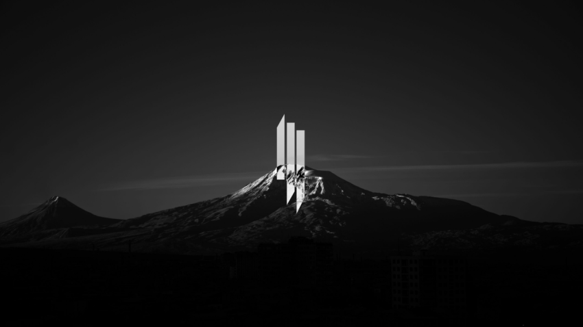 Geometric Mountain Dark Aesthetic Wallpaper