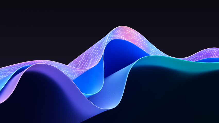 Abstract Waves Dotted Desktop Wallpaper