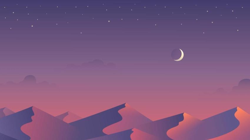 Minimalist Purple Landscape Wallpaper