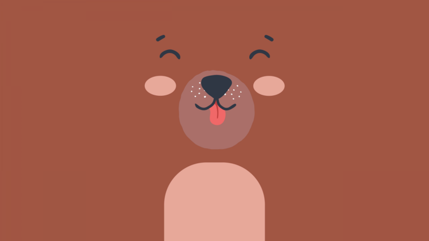 Minimalist Cartoon Bear Wallpaper