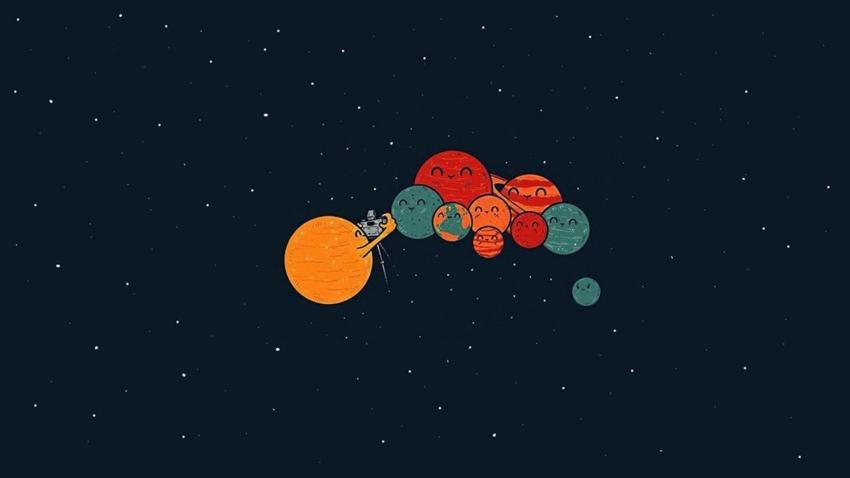 Cute Planet Cartoon Wallpaper