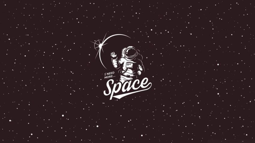 I Need More Space Minimalist Astronaut Wallpaper