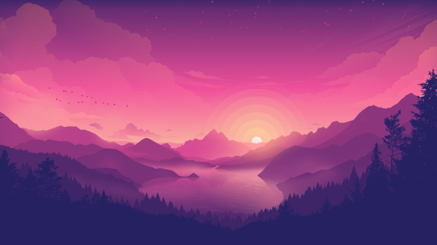 Serene Mountain Lake Sunset 4k Wallpaper