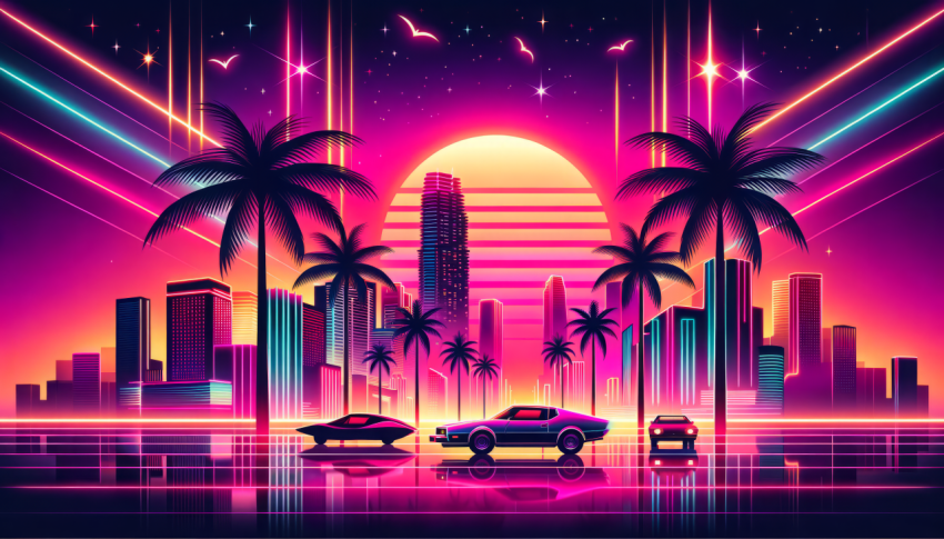 Miami Nights: Synthwave Cityscape Wallpaper