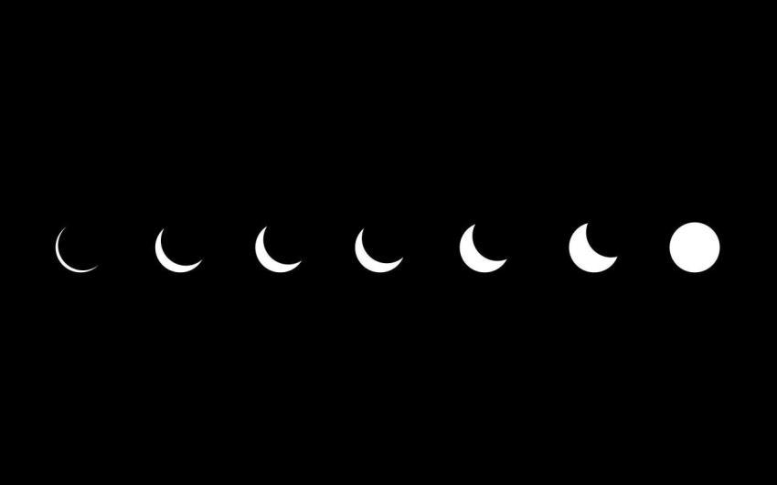 Moon Phases Aesthetic PC Wallpaper