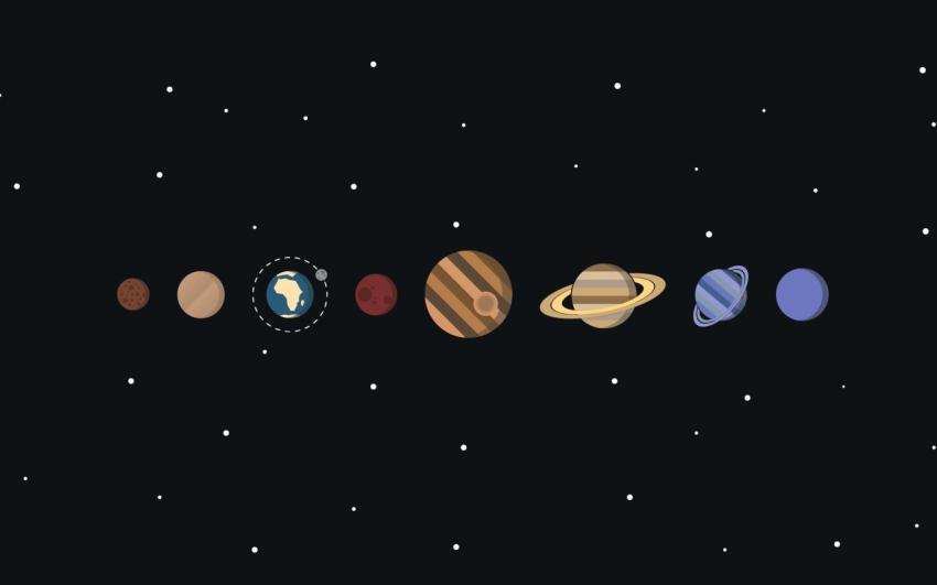 Minimalist Solar System Wallpaper