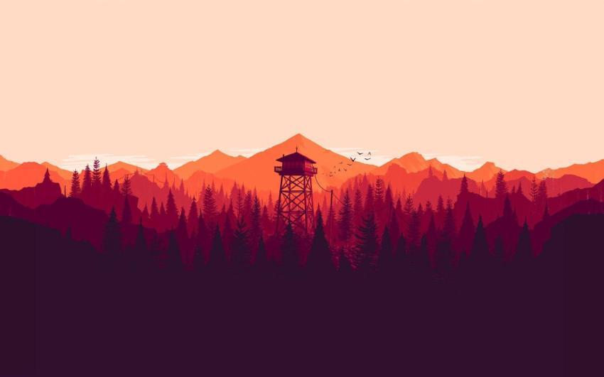 Firewatch Inspired Lookout Tower Wallpaper