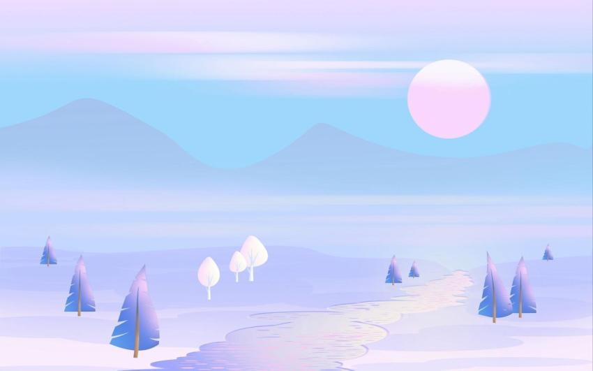 Pastel Minimalist Landscape 4k Wallpaper