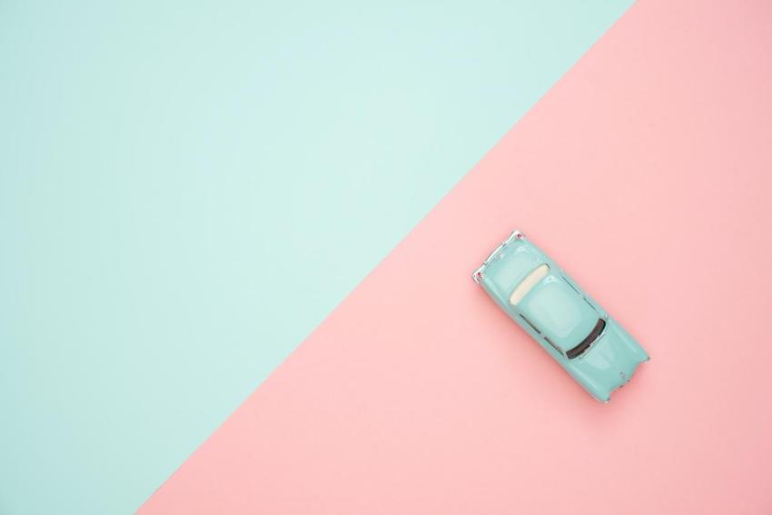 Pastel Minimalist Toy Car Desktop Wallpaper