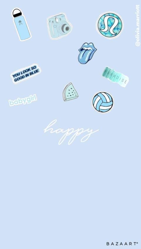 Blue Aesthetic Volleyball Phone Wallpaper