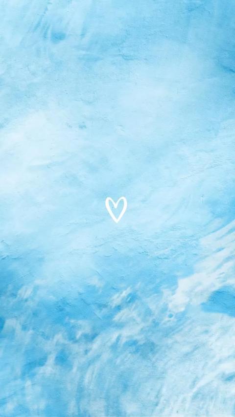 Aesthetic Heart and Sky Mobile Wallpaper