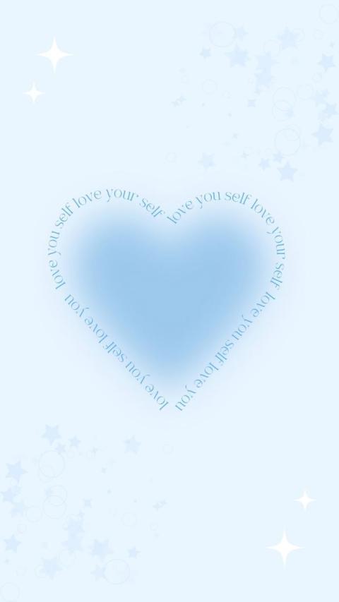 Blue Self Love Collage Iphone Wallpaper