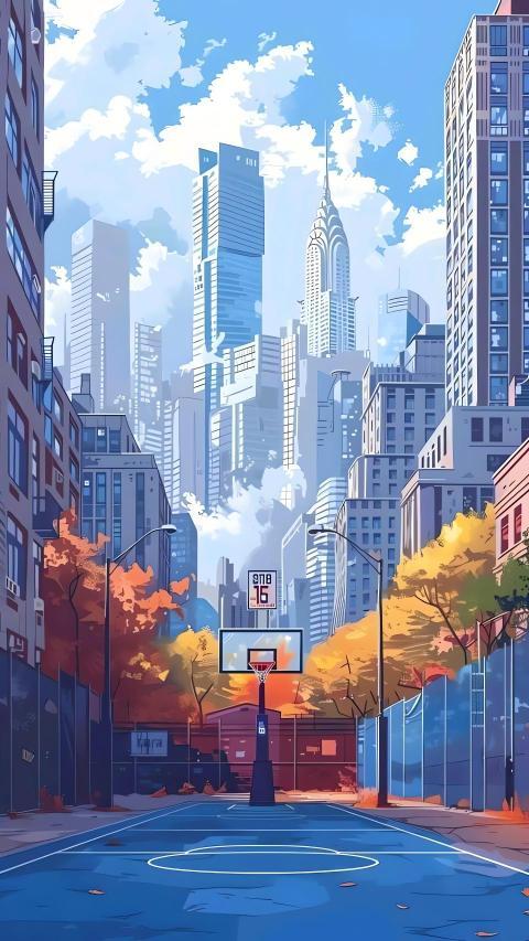 Anime Basketball Court Mobile Wallpaper